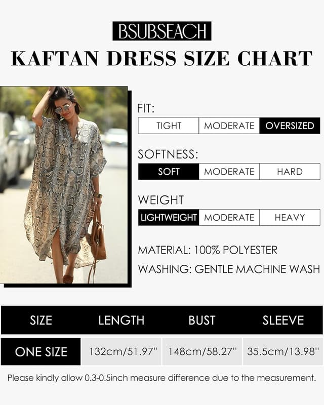 Detalle de Bsubseach women’s plus size beach shirt dress kaftan cover up with pockets