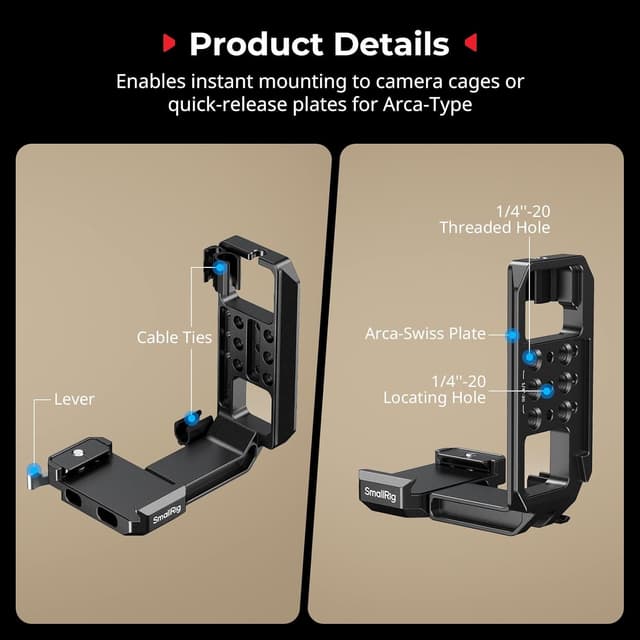 Thumbnail 4 de SMALLRIG 5594 Vertikale Montageplatte für Gimbal