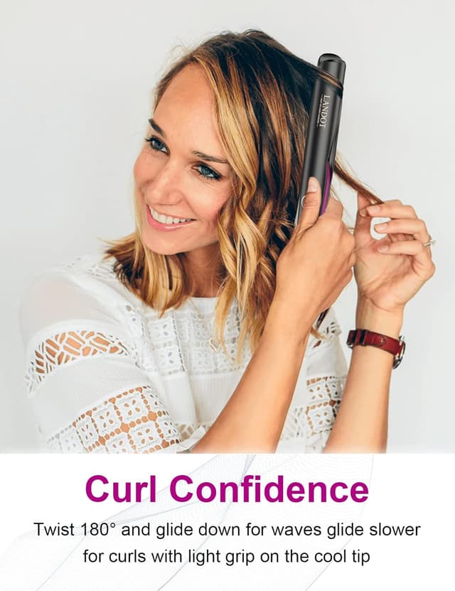 Detalle 2 de LANDOT Glätteisen 2in1 Locken Glätten 120–230 °C ⌚🎀