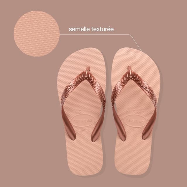 Detalle de Havaianas Top Tiras – tongs femme confortables, légères et antidérapantes