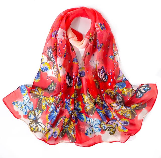 Detalle de Lamca Chiffon Scarf (Ladies Scarves) – lightweight floral georgette scarf for women