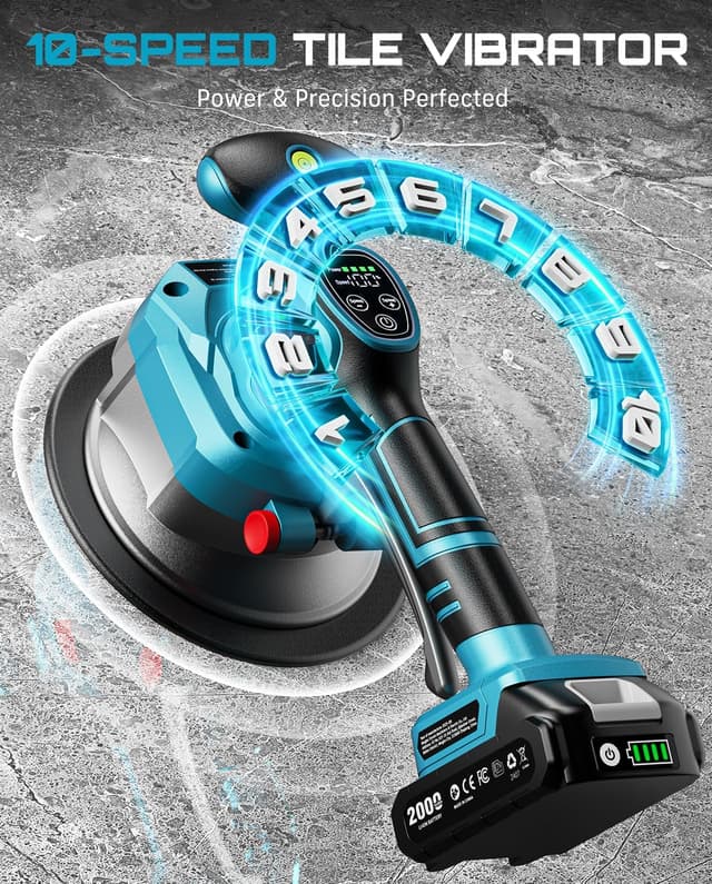 Detalle 1 de SEESII Fliesenrüttler Akku Kombi 10 Gänge