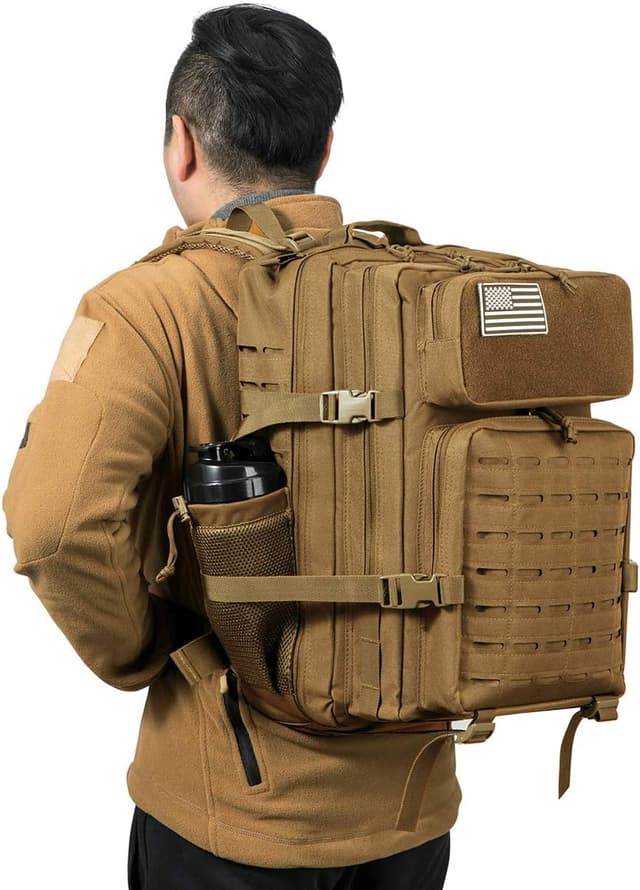 Detalle 2 de QT&QY taktischer MilitäR-Rucksack für Herren, 45L, Molle-Assault-Backpack im Bundeswehr-Stil