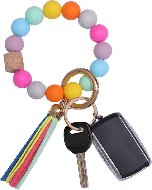 Thumbnail 6 de AOKSUNOVA Schlüsselanhänger Auto als Armband mit Perlen & Quaste – praktisch für Autoschlüssel