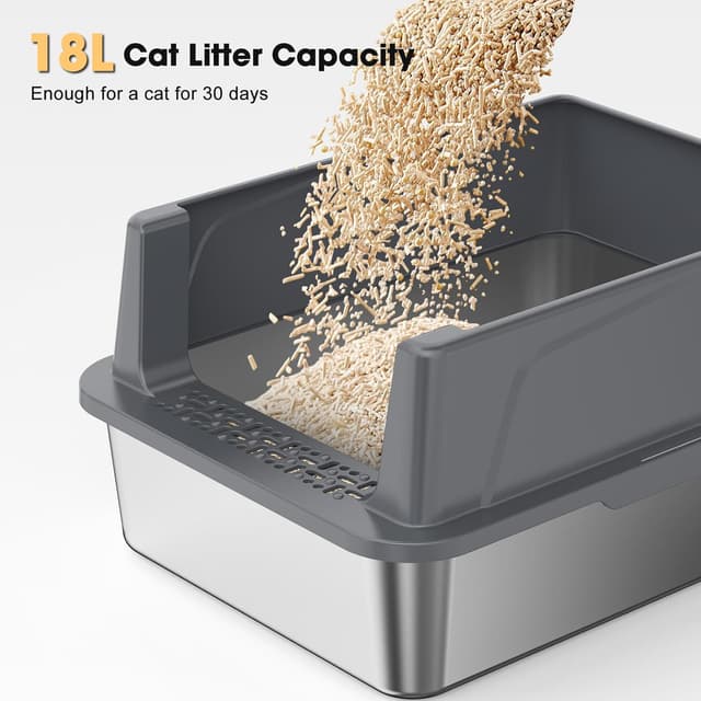Detalle 2 de FURTIME Stainless Steel Cat Litter Tray 21cm