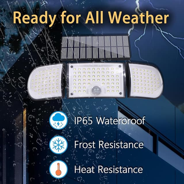Thumbnail 4 de siarenomo Solar Lights Outdoor 3-head 160 LED Motion Sensor Lights for Backyard