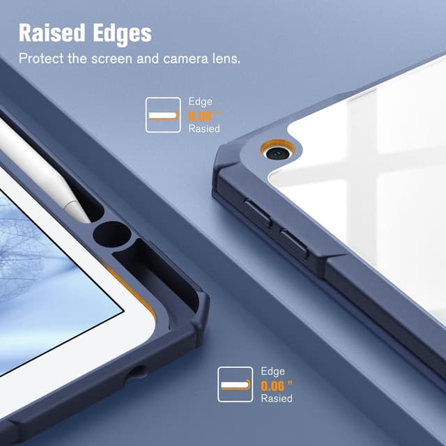 Thumbnail 6 de Fintie Hybrid Hülle mit Stifthalter für 10,2" iPad (9./8./7. Gen, 2019–2021) – Stoßschutz mit transparenter Rückseite, Hibiskus