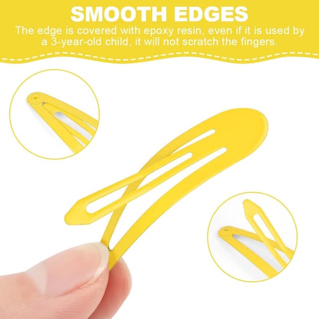 Detalle de LOPHE Fermagli per capelli da donna: 110 clip in metallo con molla, colore giallo