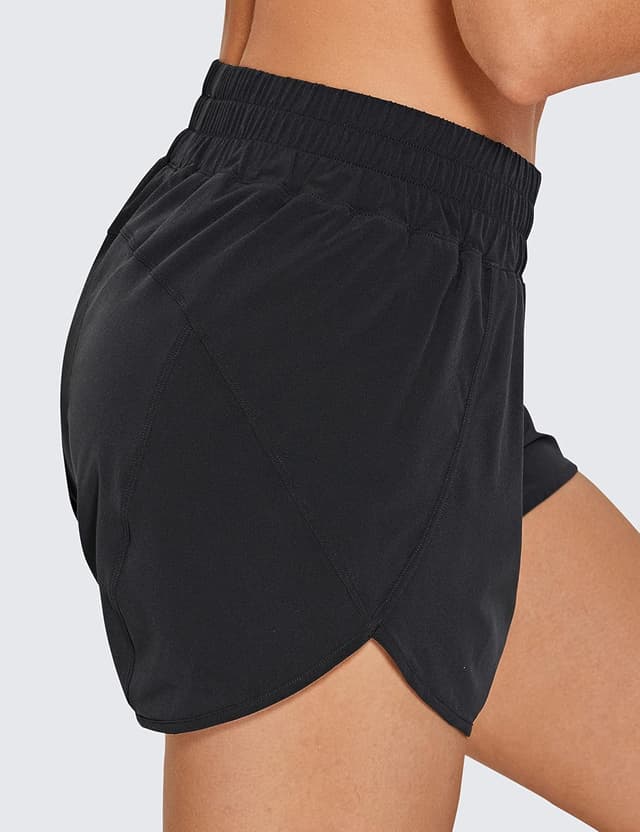 Detalle 2 de CRZ YOGA pantaloncini da corsa vita alta da donna con fodera in rete