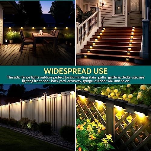 Thumbnail 6 de Solpex juego de 12 luces solares para exteriores (luz blanca cálida) para escaleras y caminos, impermeable negro