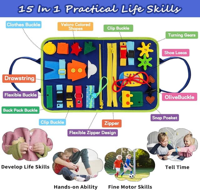 Thumbnail 1 de Busy Board for Toddlers 3+ Montessori Travel Toy