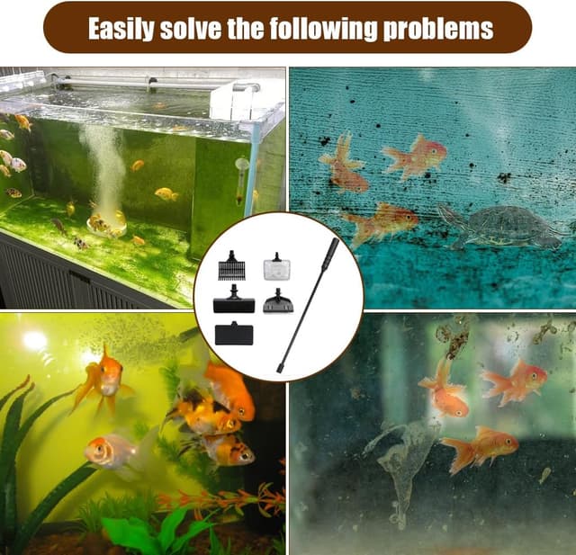 Thumbnail 6 de MIUUIPI Aquarium Reinigungsset 5-in-1 mit Kescher, Kiesrechen, Algenschaber und Bürsten