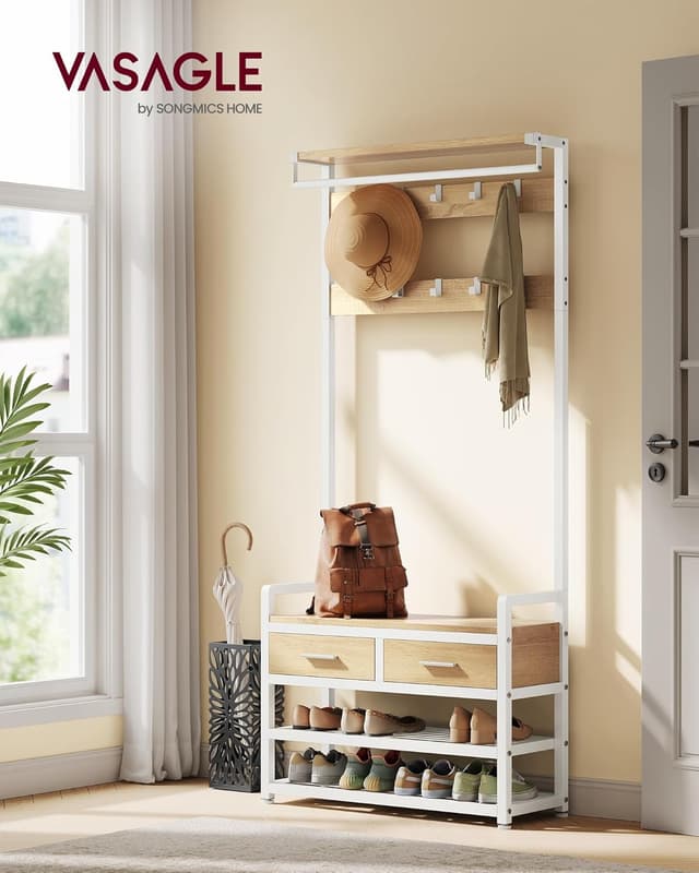 Detalle 2 de VASAGLE HSR429YA01 Appendiabiti ingresso 30x181,6 cm