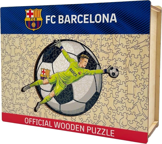 Detalle de Iconic Puzzles Barcellona Ter Stegen, puzzle di legno 100% sostenibile (taglia M, 270 pezzi)