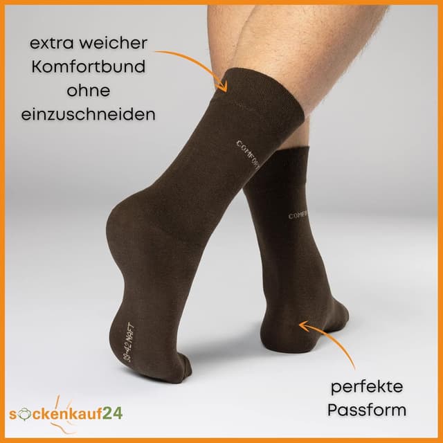 Detalle de sockenkauf24 10 Paar Comfort Socken ohne Gummi & ohne Naht aus Baumwolle (Komfortbund)