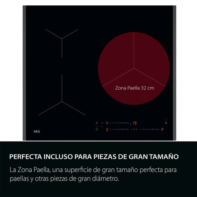 Detalle de AEG Serie 5000 Induction TO63IV0FFB con 3 zonas y Hob2Hood (reacondicionado Grado B)