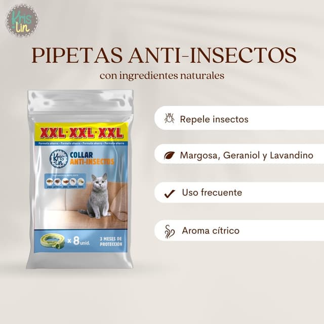 Detalle 2 de KRISLIN collates antiparasitarios gatos 30 cm