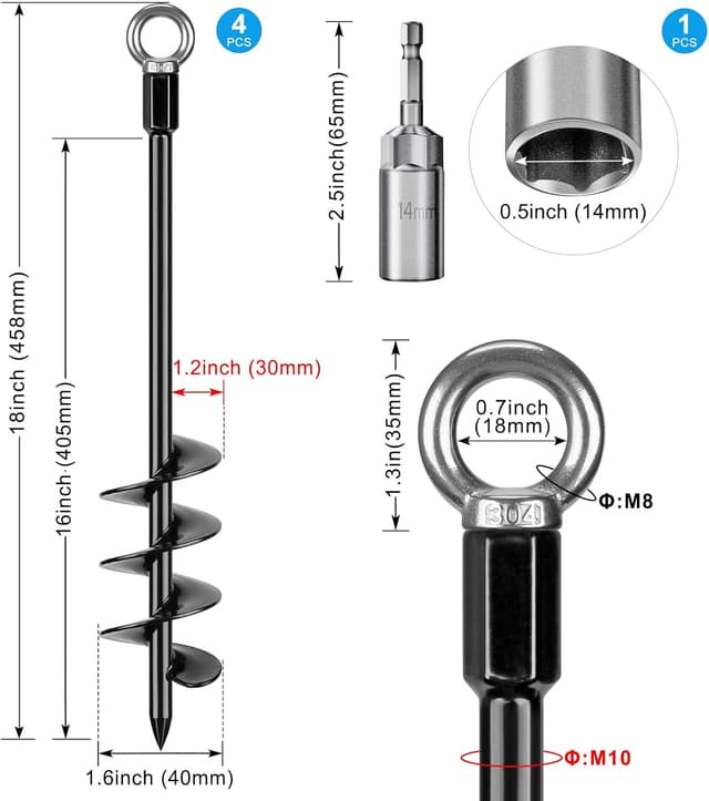 Thumbnail 5 de BeneLabel Zeltheringe Bodenanker 47 cm