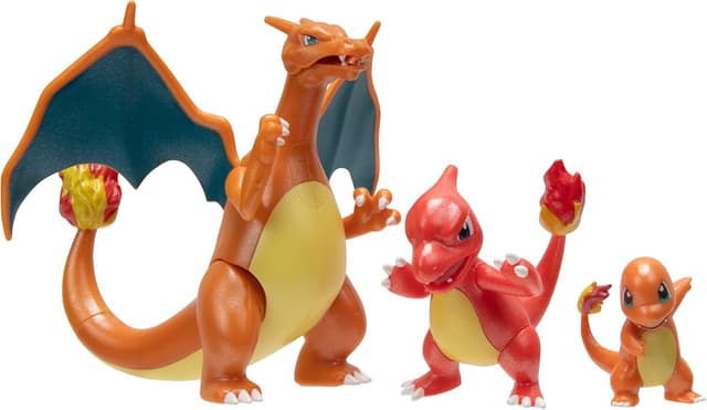 Detalle de Jazwares Pokémon PKW2777 Select : lot de 3 figurines d’évolution (Charmander, Charmeleon, Charizard)
