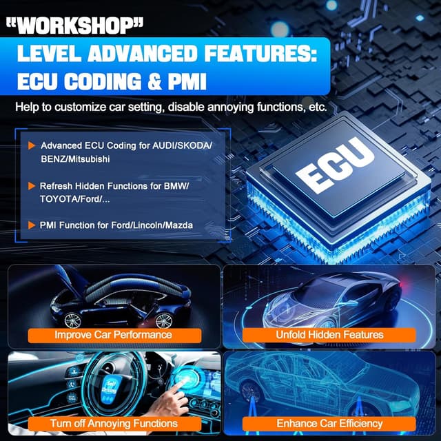 Detalle de XTOOL D8W Wireless Bidirectional Scan Tool (AI-Assisted OBD2 Scanner) with Topology Mapping, ECU Coding & PMI