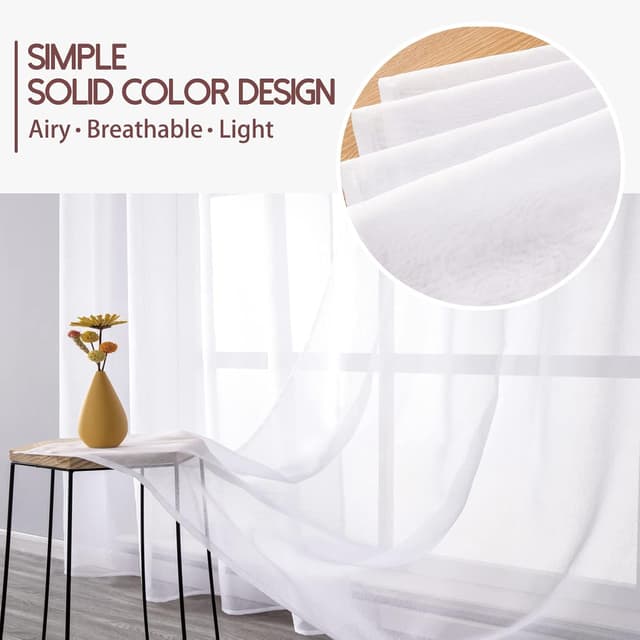 Thumbnail 3 de MRTREES Cortina Translúcida para Ventana Niños y Sala, 140×200cm 🏡