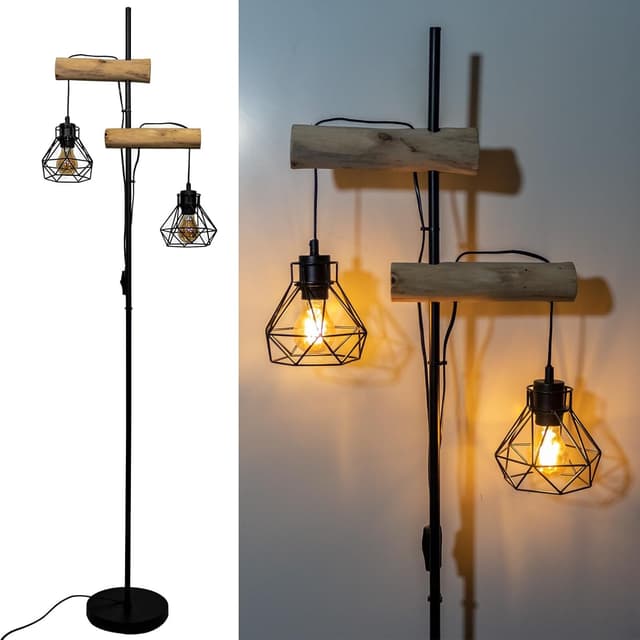 Detalle de Osasy Stehlampe Holz Wohnzimmer Metall 169 cm