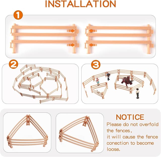 Detalle 2 de YeahBoom Pferdezaun Spielzeug (40 Stück) – ABS-Kunststoff Koppel-Fechten Zubehör für Kinder