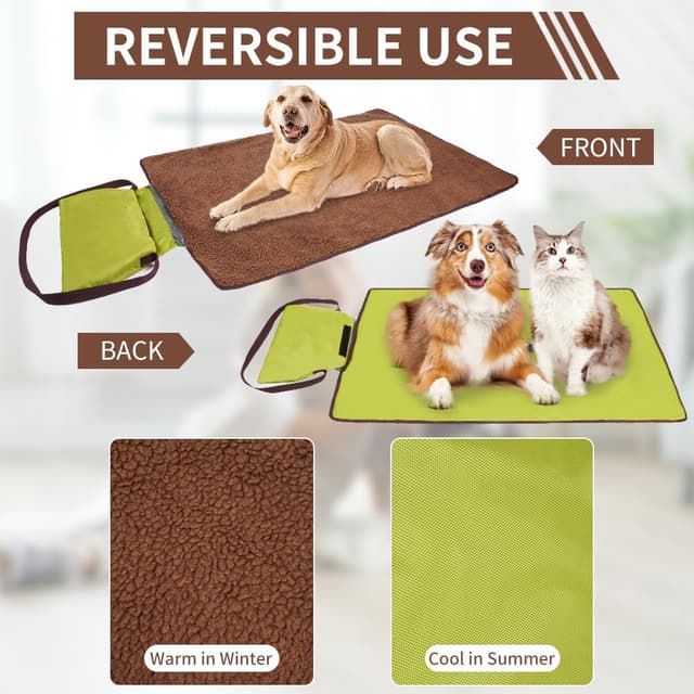 Thumbnail 3 de Adiwo Portable Pet Throw Blanket (100x70cm) – Foldable waterproof reversible pet blanket for dogs and cats