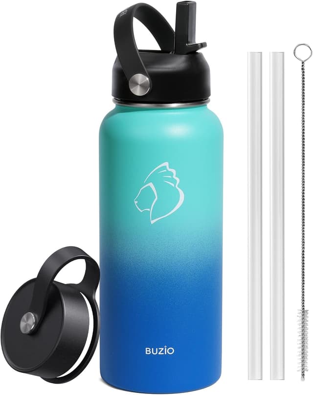 Detalle de BUZIO 1 L botella aislada Karibikblau