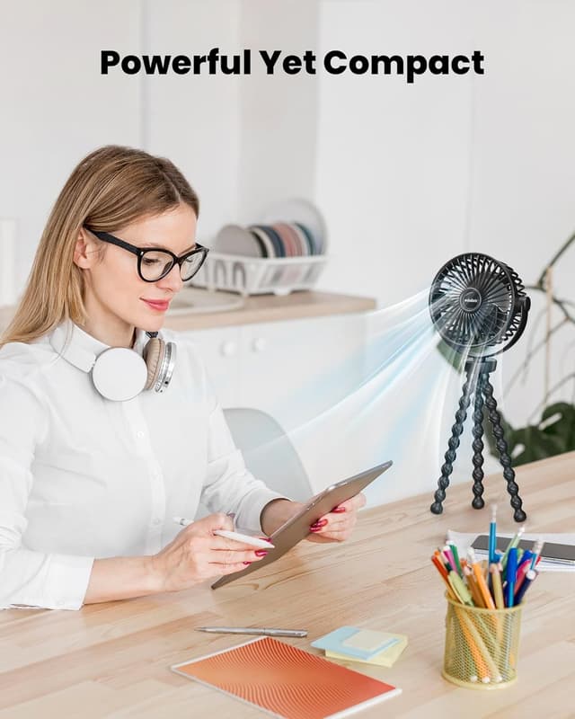 Detalle 1 de Portable Pram Fan 5200 mAh Rechargeable