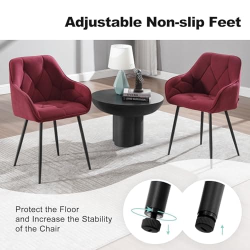 Thumbnail 7 de WOLTU EZS02bd-4 - Sillas de Cocina 💺 de Terciopelo Burdeos