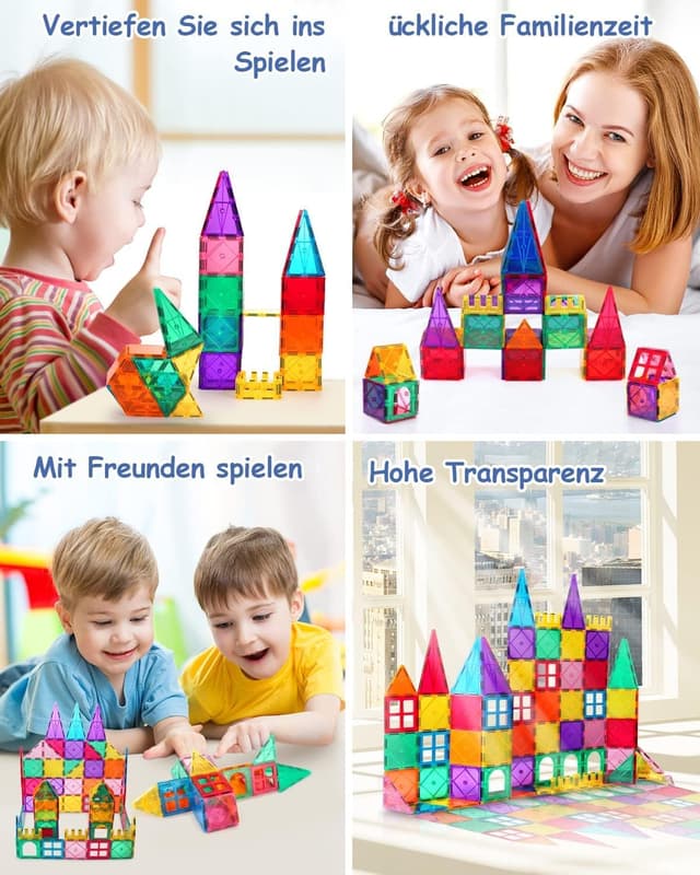 Thumbnail 1 de Costruzioni Magnetici per Bambini 80 Pezzi Set 3D