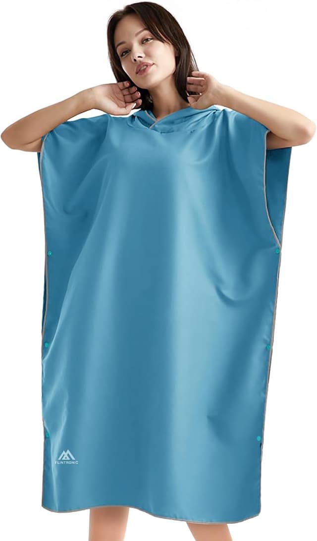 Detalle de flintronic Changement Peignoir de Bain Changing Towel à capuche (110 x 80 cm) en microfibre
