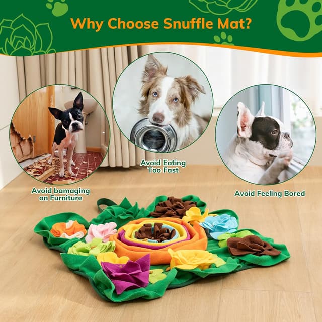 Detalle de IOKHEIRA Snuffle Mat – Interactive Dog Feeding Game & Smell Training Toy for Dogs