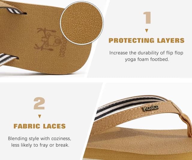 Thumbnail 4 de KuaiLu Womens Arch Support Flip Flops 1️⃣0