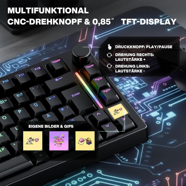 Detalle 2 de GK GAMAKAY TK75HE V2 8K Gaming Tastatur