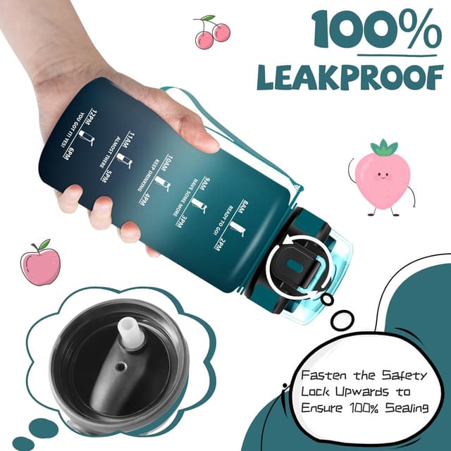 Detalle de Trinkflasche 500 ml mit Strohhalm für Kinder – auslaufsicher, mit Reinigungsbürsten