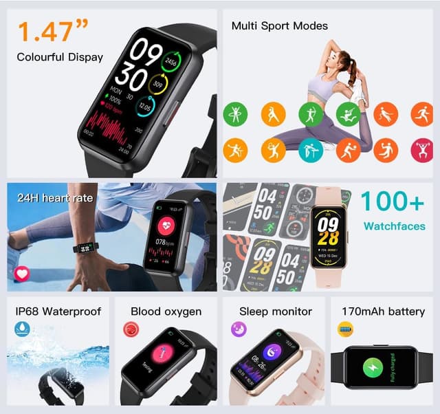 Imagen de USMECBL Smart Band 24/7 Health Tracker en OfertitasTOP