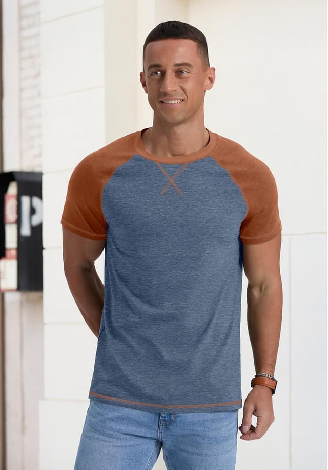 Detalle de QIXING Herren T-Shirt Rundhals mit 30 °C