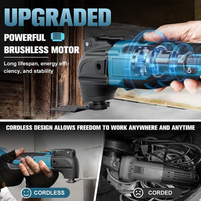 Detalle 2 de GGiking Akku Oszillationswerkzeug 18V Multifunktionswerkzeug