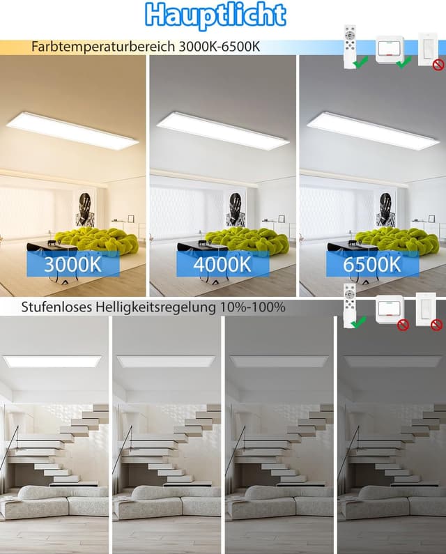 Thumbnail 3 de Peasur LED Deckenleuchte Flach 42W 4600LM