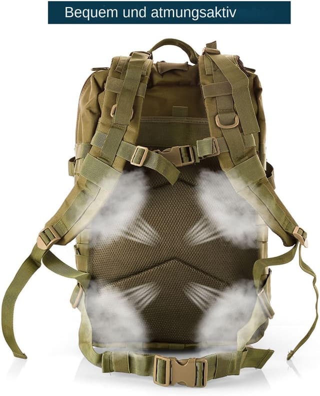 Detalle de GUJOIN 50L wasserdichter Nylon-Jagdrucksack mit taktischem Stil und mehreren Fächern