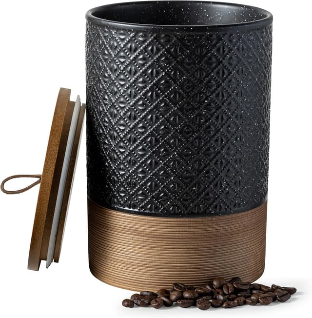 Imagen de Miamolo Large Ceramic Coffee Canister 64 fl oz en OfertitasTOP