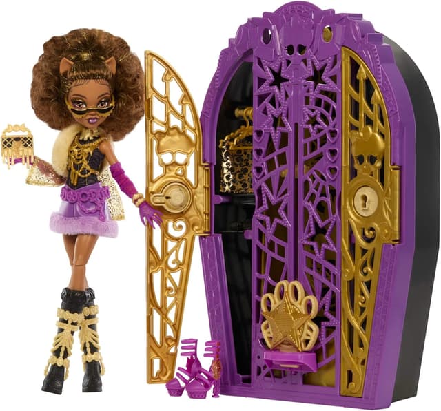 Detalle de Monster High Skulltimate Secrets Hauntlywood Mysteries Clawdeen Wolf doll set (JBG80) with reveal closet and 19+ glam surprises