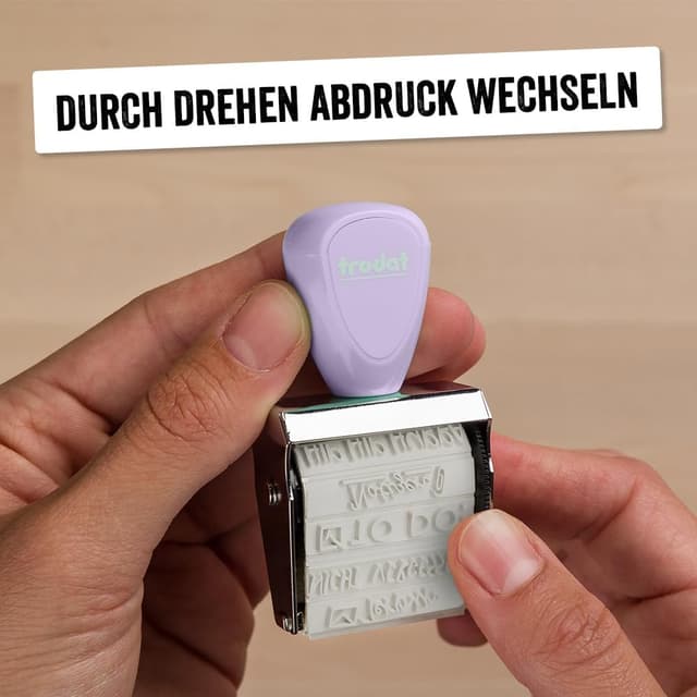 Detalle de Trodat Creative : lot de mini tampons Bullet Journal violet pastel avec encreur 3 couleurs