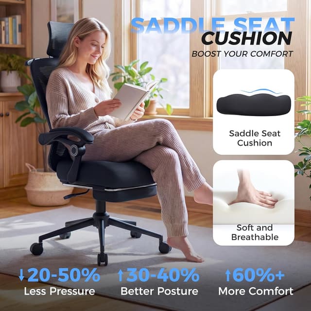Thumbnail 4 de Ergonomic Office Chair with Footrest 350lbs capacity đź’ş