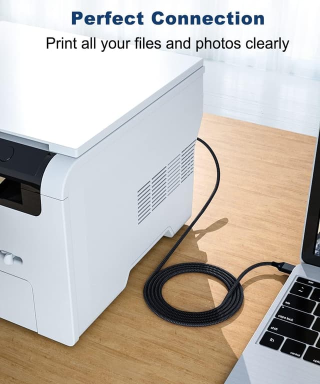 Detalle 2 de AkoaDa USB-Druckerkabel 4,5 m (USB-A auf USB-B), USB 2.0 – Universal für Drucker/Scanner & weitere Geräte