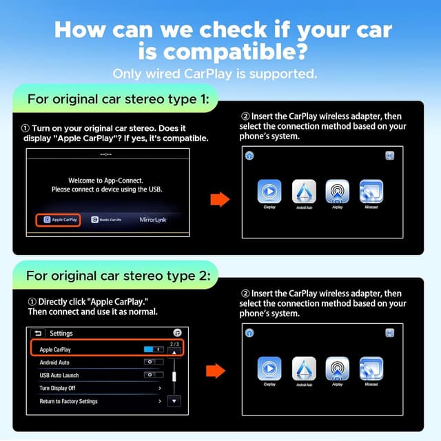 Thumbnail 4 de LAMTTO 3in1 Mirror Link adattatore CarPlay cablato e wireless