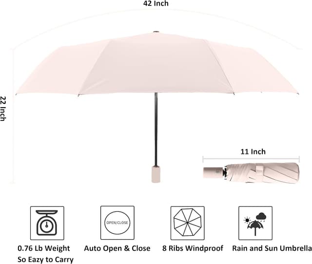 Detalle 1 de BAODINI UV protection travel umbrella 42 inch
