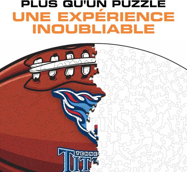 Detalle 2 de Iconic Puzzles Tennessee Titans (Logo) – Puzzle en bois sous licence officielle NFL, 150 pièces, taille S